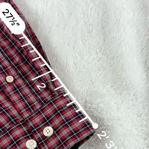 Croft & Barrow Men's XXL Long Sleeve Easy Care Button Up Shirt Red Plaid New - Picture 8 of 10